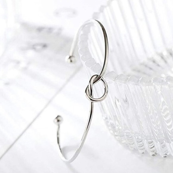 14k WG Plated Love Knot Cuff Bracelet - Picture 7 of 7